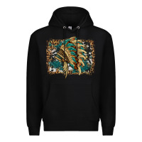 Black indian headdress with background Premium Hoodie - HRA Design Shop