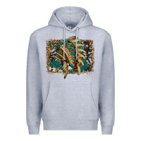 Heather Grey indian headdress with background Premium Hoodie - HRA Design Shop