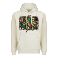 Oatmeal Heather indian headdress with background Premium Hoodie - HRA Design Shop