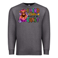 Charcoal Heather I herd there would be candy Heifer Premium Sweatshirt - RanaPortraitStore