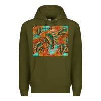 Army Green indian headdress pattern tumbler Premium Hoodie - HRA Design Shop