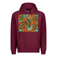 Burgundy indian headdress pattern tumbler Premium Hoodie - HRA Design Shop