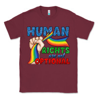 Burgundy Human Rights Are Not Optional Classic Tee - BundleAndBundleShop