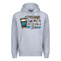 Heather Grey coffee Premium Hoodie - CowhideDigitalArt