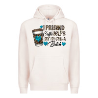 Pale Pink coffee Premium Hoodie - CowhideDigitalArt