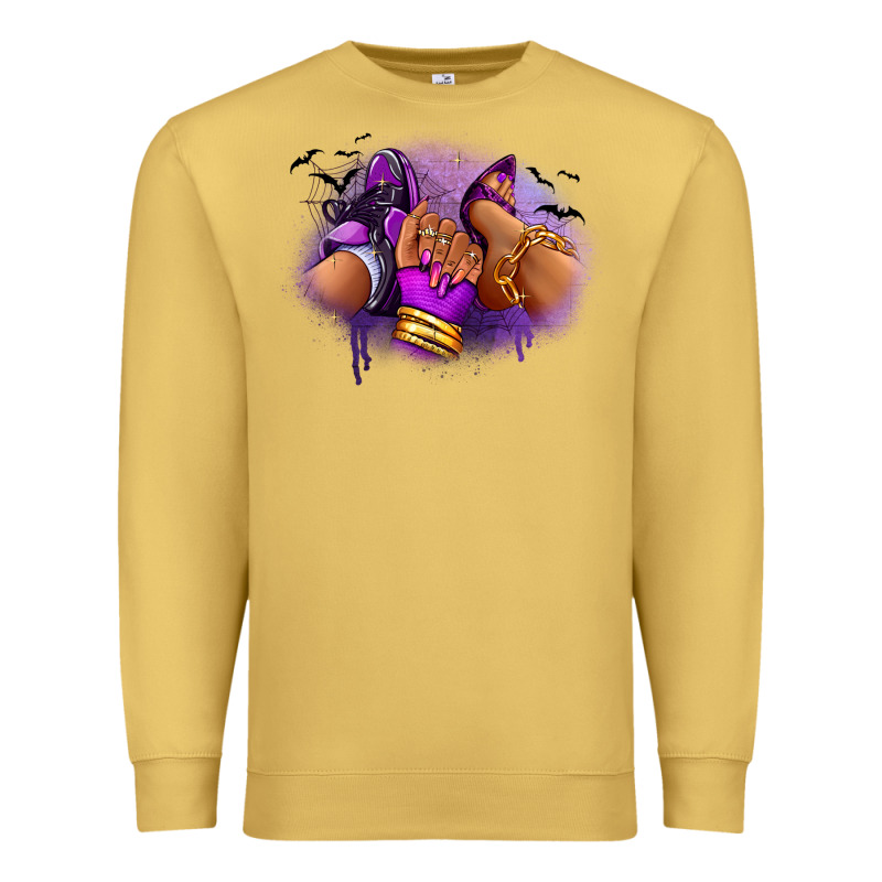 Halloween Sneaker And Heel Afro Woman Premium Sweatshirt by RanaPortraitStore | Teevron