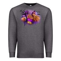 Charcoal Heather Halloween sneaker and heel afro woman Premium Sweatshirt - RanaPortraitStore