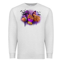 Oatmeal Heather Halloween sneaker and heel afro woman Premium Sweatshirt - RanaPortraitStore