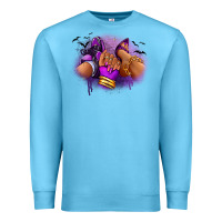 Ocean Blue Halloween sneaker and heel afro woman Premium Sweatshirt - RanaPortraitStore