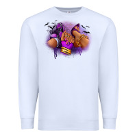 White Halloween sneaker and heel afro woman Premium Sweatshirt - RanaPortraitStore