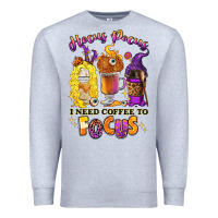 Heather Grey Hocus pocus i need coffee to focus Premium Sweatshirt - RanaPortraitStore