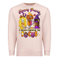 Pale Pink Hocus pocus i need coffee to focus Premium Sweatshirt - RanaPortraitStore