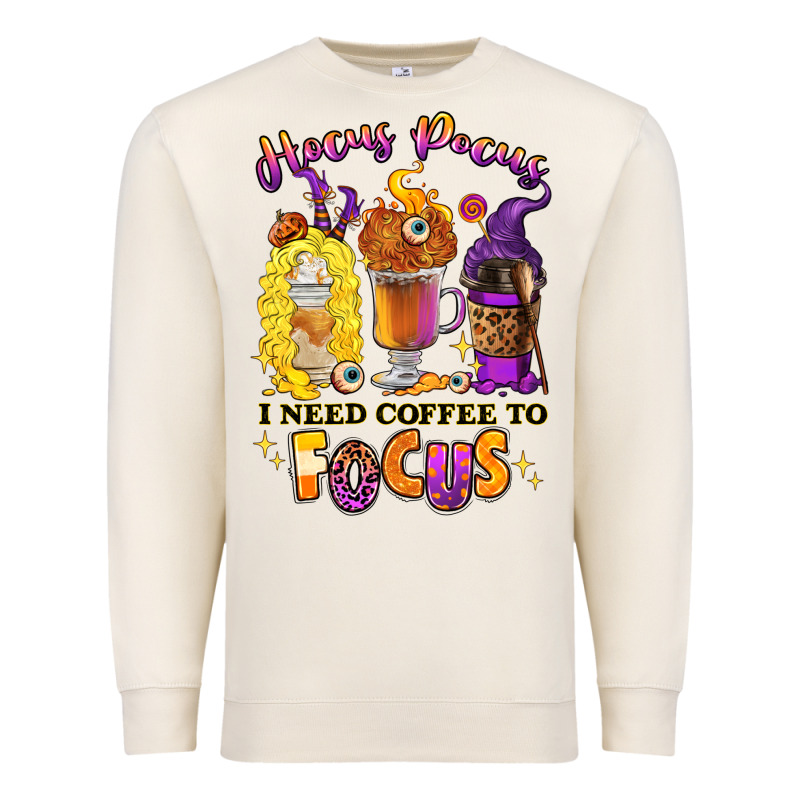 Hocus Pocus I Need Coffee To Focus Premium Sweatshirt by RanaPortraitStore | Teevron