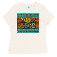 Bone mom life leopard cowhide turquoise aztec Ladies Tee - Artiststas