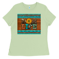Matcha mom life leopard cowhide turquoise aztec Ladies Tee - Artiststas
