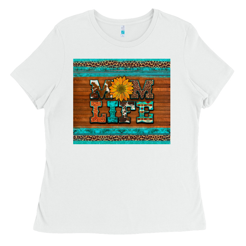 Mom Life Leopard Cowhide Turquoise Aztec Ladies Tee by Artiststas | Teevron