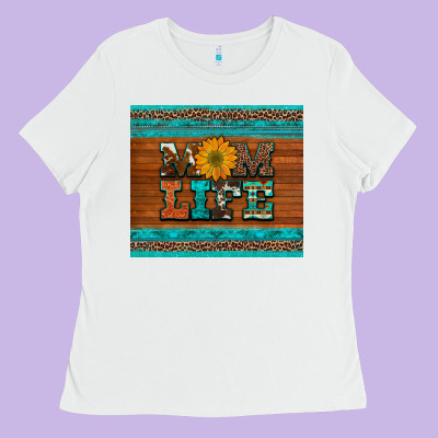 Mom Life Leopard Cowhide Turquoise Aztec Ladies Tee Designed By Artiststas