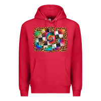 Cardinal race leopard and tie dye background Premium Hoodie - HRA Design Shop