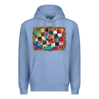 Colony Blue race leopard and tie dye background Premium Hoodie - HRA Design Shop