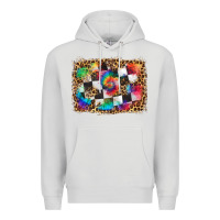 Dove Grey race leopard and tie dye background Premium Hoodie - HRA Design Shop