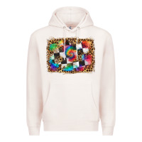 Pale Pink race leopard and tie dye background Premium Hoodie - HRA Design Shop