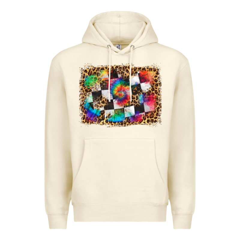 Race Leopard And Tie Dye Background Premium Hoodie by HRA Design Shop | Teevron