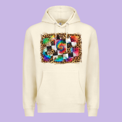 Race Leopard And Tie Dye Background Premium Hoodie Designed By Hra Design Shop