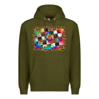 Army Green race leopard and tie dye background Premium Hoodie - HRA Design Shop