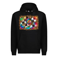 Black race leopard and tie dye background Premium Hoodie - HRA Design Shop