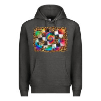 Charcoal Heather race leopard and tie dye background Premium Hoodie - HRA Design Shop