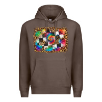 Coffee race leopard and tie dye background Premium Hoodie - HRA Design Shop