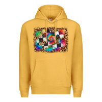 Mustard race leopard and tie dye background Premium Hoodie - HRA Design Shop