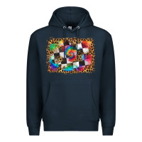 Navy race leopard and tie dye background Premium Hoodie - HRA Design Shop