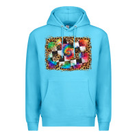 Ocean Blue race leopard and tie dye background Premium Hoodie - HRA Design Shop