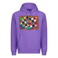Purple race leopard and tie dye background Premium Hoodie - HRA Design Shop