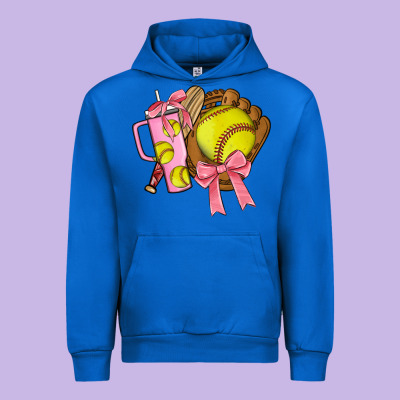 Softball Coquette Bow Urban Hoodie Designed By Jahusdesignshop