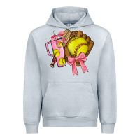 Heather Grey softball coquette bow Urban Hoodie - JahusDesignShop