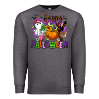 Charcoal Heather Happy Halloween Premium Sweatshirt - RanaPortraitStore