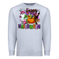 Heather Grey Happy Halloween Premium Sweatshirt - RanaPortraitStore