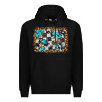 Black race leopard and gemstone background Premium Hoodie - HRA Design Shop