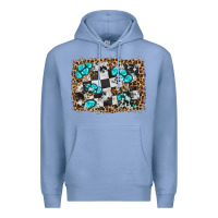 Colony Blue race leopard and gemstone background Premium Hoodie - HRA Design Shop