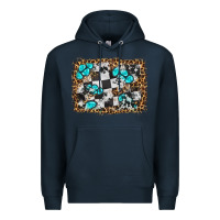 Navy race leopard and gemstone background Premium Hoodie - HRA Design Shop