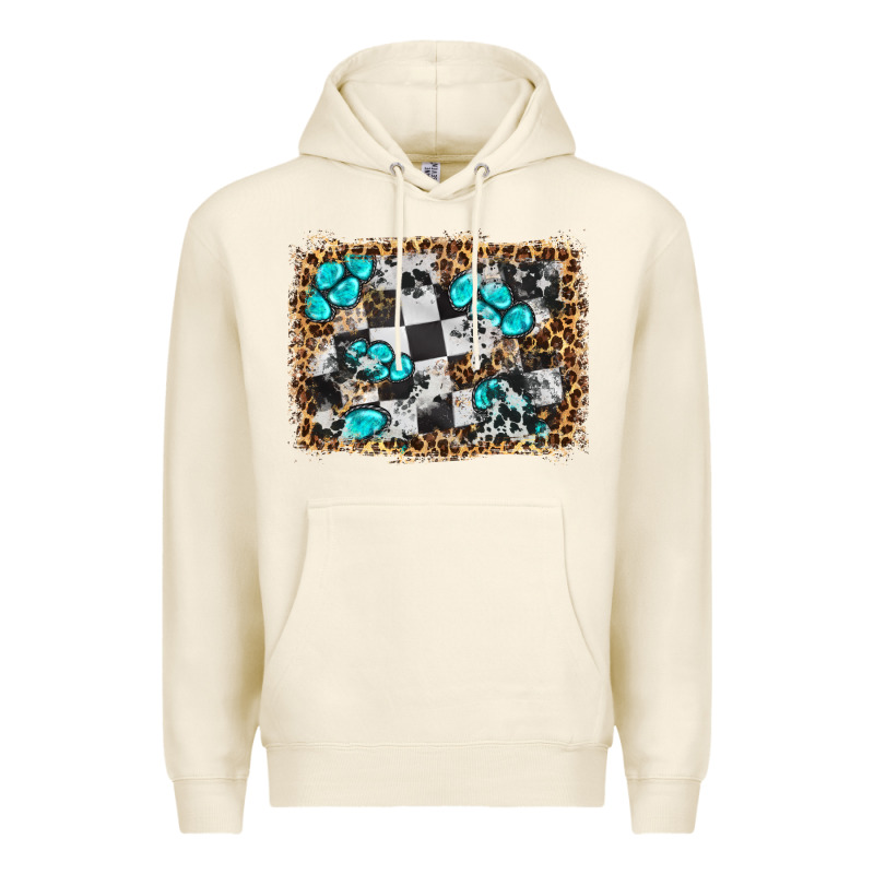 Race Leopard And Gemstone Background Premium Hoodie by HRA Design Shop | Teevron