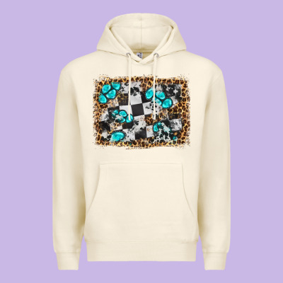 Race Leopard And Gemstone Background Premium Hoodie Designed By Hra Design Shop