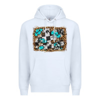 White race leopard and gemstone background Premium Hoodie - HRA Design Shop