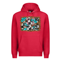 Cardinal race leopard and gemstone background Premium Hoodie - HRA Design Shop