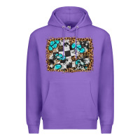 Purple race leopard and gemstone background Premium Hoodie - HRA Design Shop