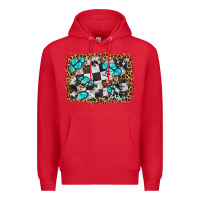 Red race leopard and gemstone background Premium Hoodie - HRA Design Shop