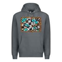 Rock race leopard and gemstone background Premium Hoodie - HRA Design Shop