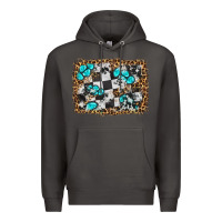 Smoke race leopard and gemstone background Premium Hoodie - HRA Design Shop